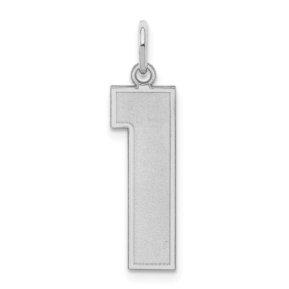 Sterling Silver, Jersey Collection, Large Number 1 Pendant - Picture 1 of 5